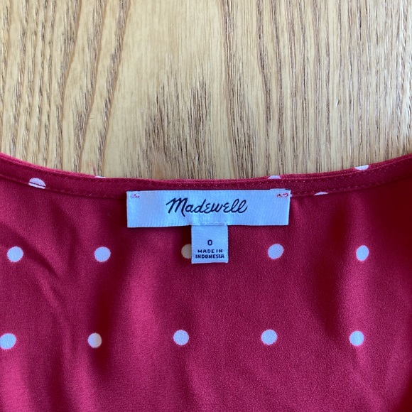 Madewell Polka Dot Daylight Tie Sleeve Top - Size 0 - Picture 7 of 10